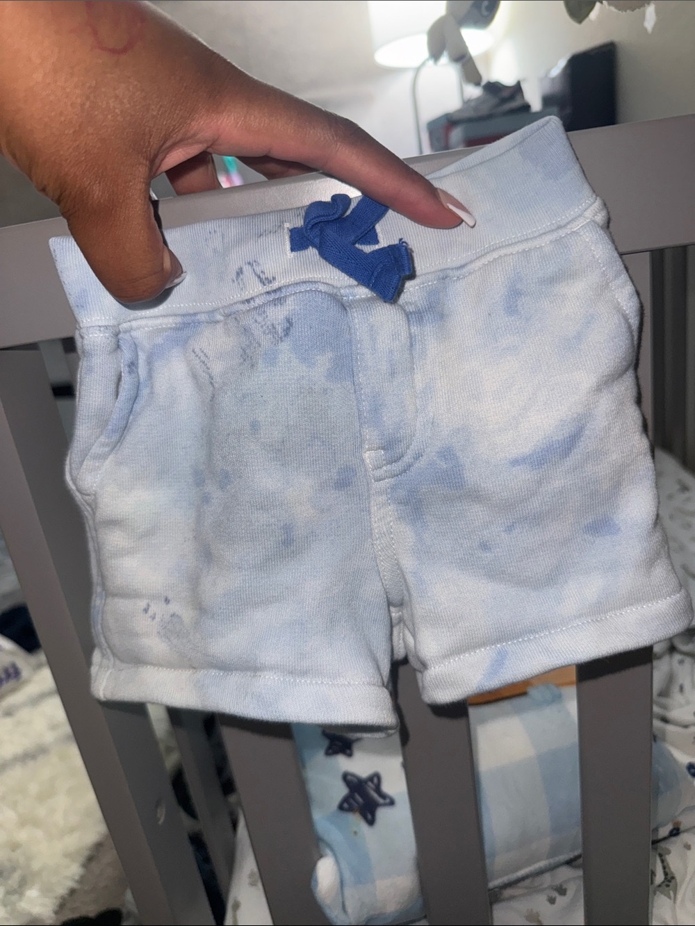 Ralph Lauren Light Blue Tie-Dye Cotton Shorts